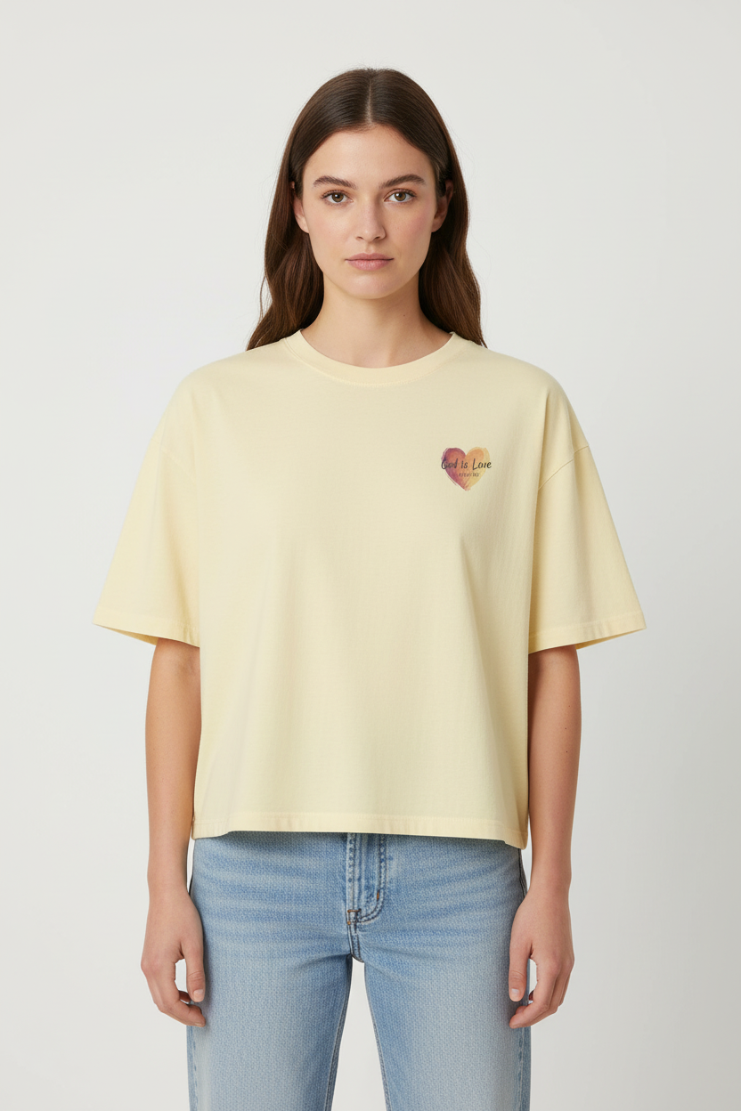 1 John 4:8 (Womens Boxy T-Shirt)