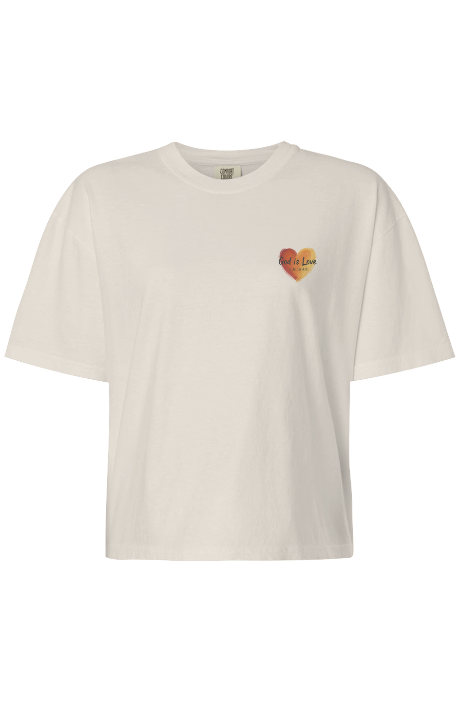 1 John 4:8 (Womens Boxy T-Shirt)