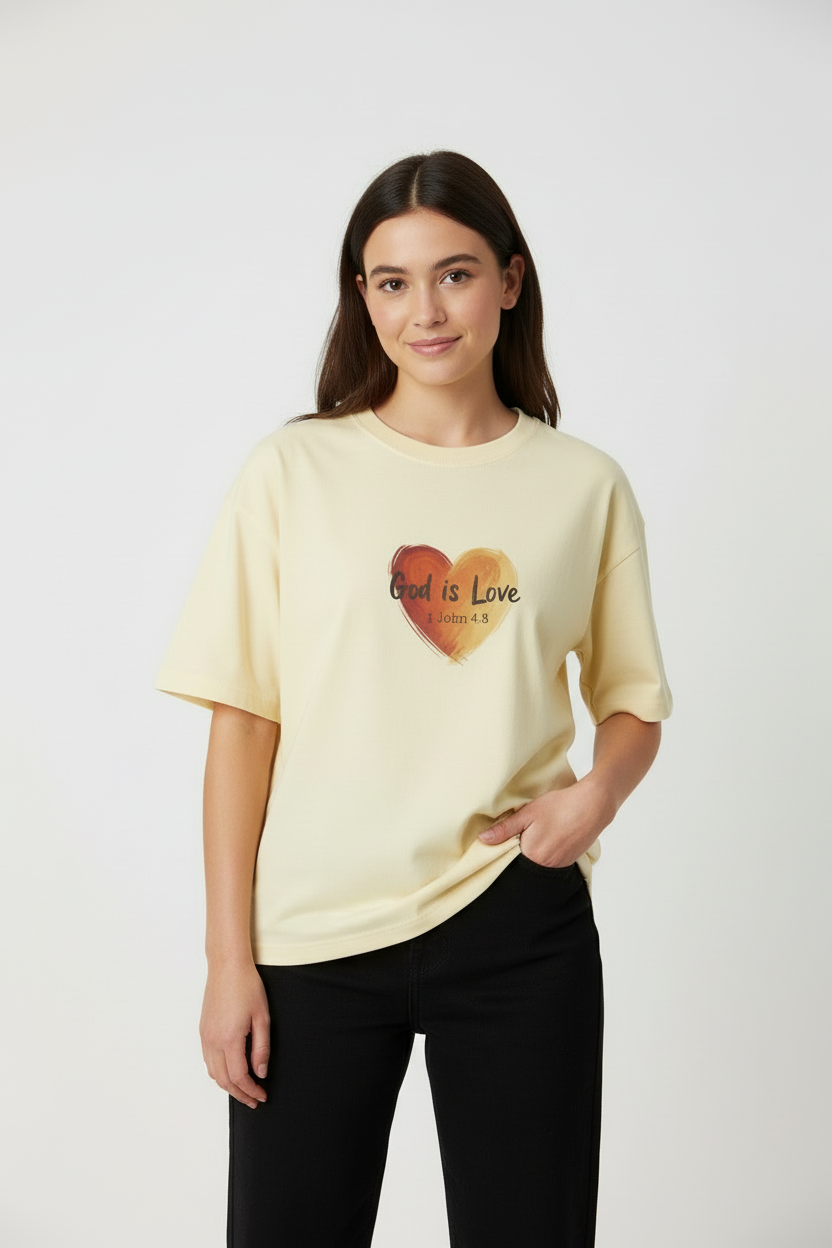 1 John 4:8 (Womens Boxy T-Shirt)