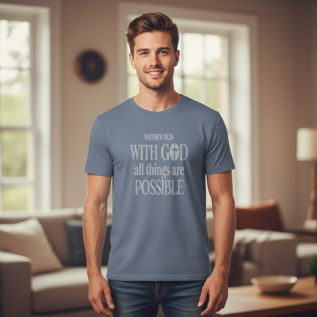 Matthew 19:26 (Heavyweight T Shirt)