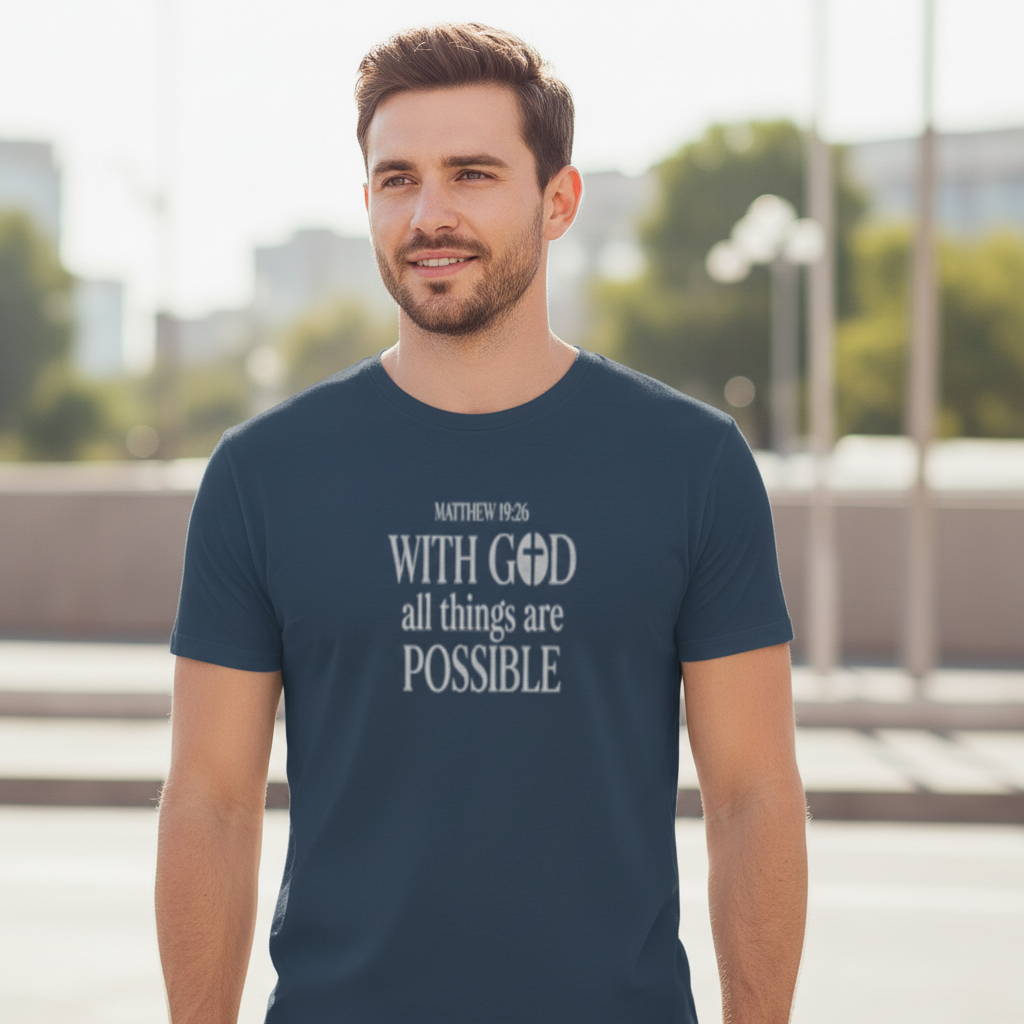 Matthew 19:26 (Heavyweight T Shirt)
