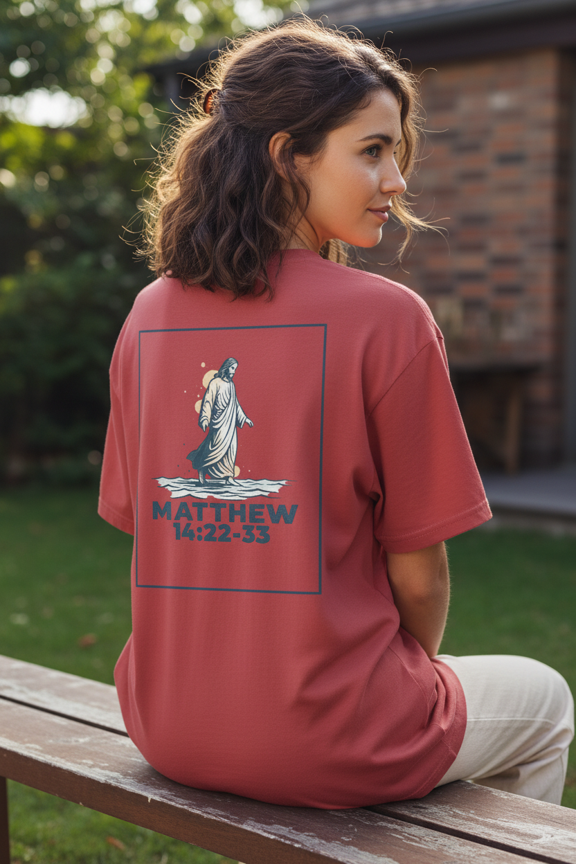 Matthew 14:22-33 (Heavyweight T Shirt)