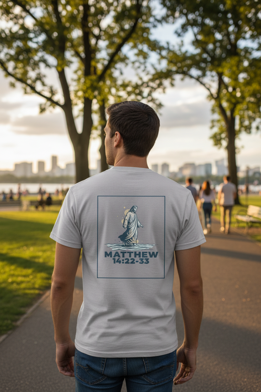 Matthew 14:22-33 (Heavyweight T Shirt)