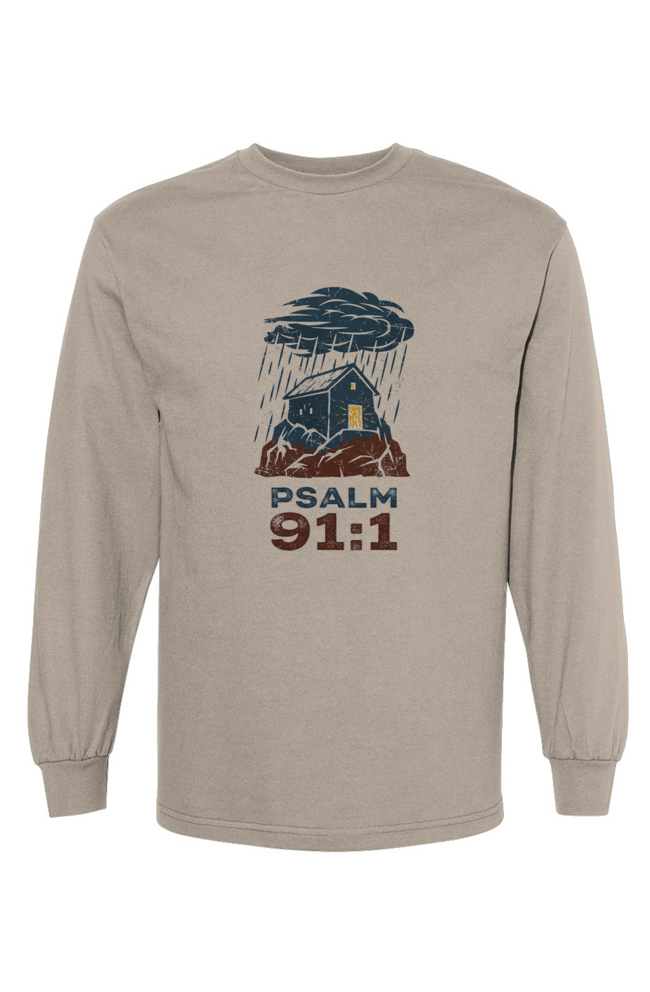 Psalm 91:1 (Heavyweight Cotton LS Tee)