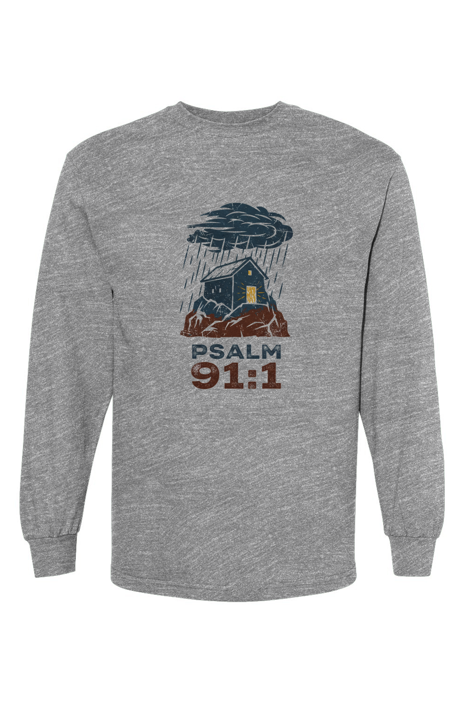 Psalm 91:1 (Heavyweight Cotton LS Tee)